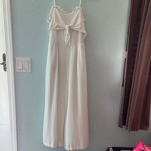 White Sleeveless Jumpsuit